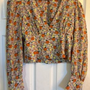 Vibrant Floral V-Neck Blouse